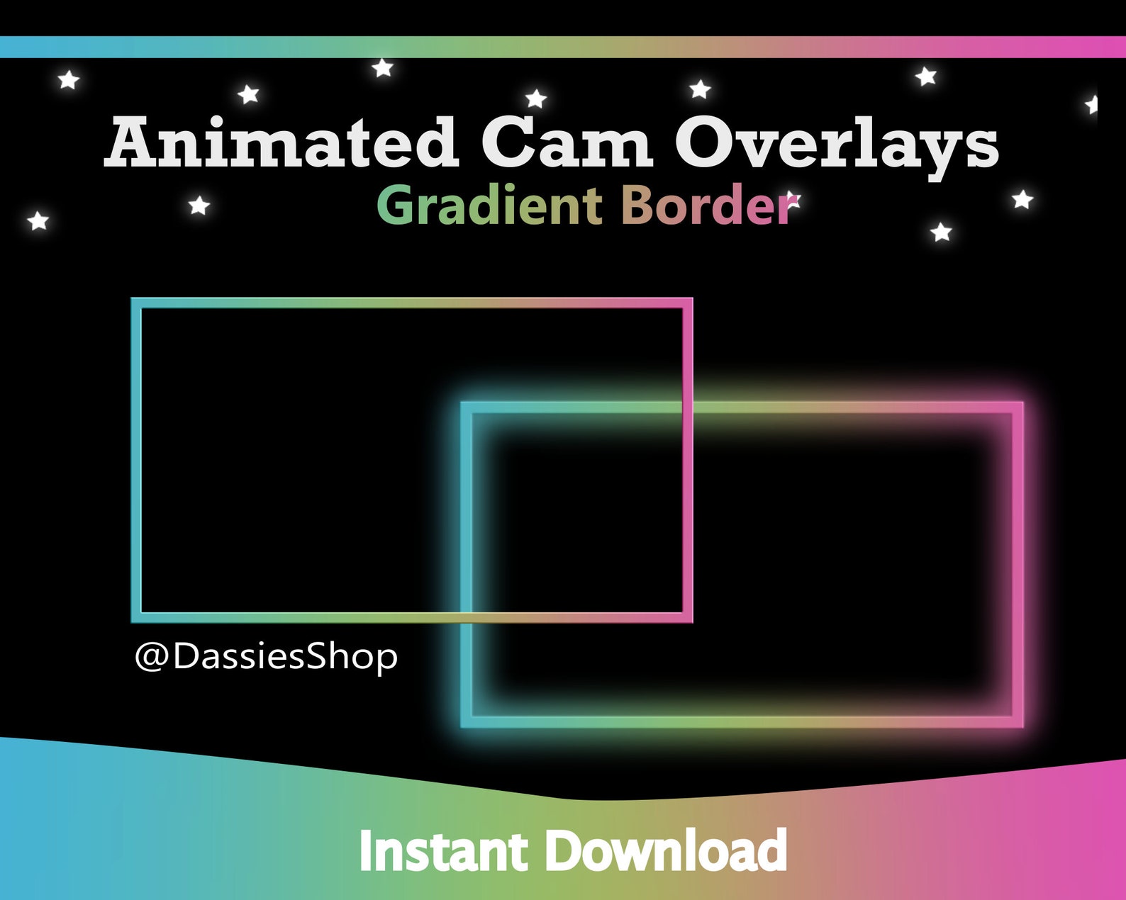Twitch Animated Camera Overlay | Gradient Border - Etsy
