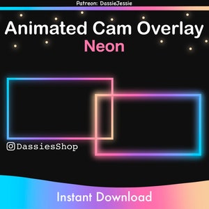 Twitch Animated Camera Overlay | Neon