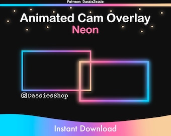 Twitch Animated Camera Overlay | Neon