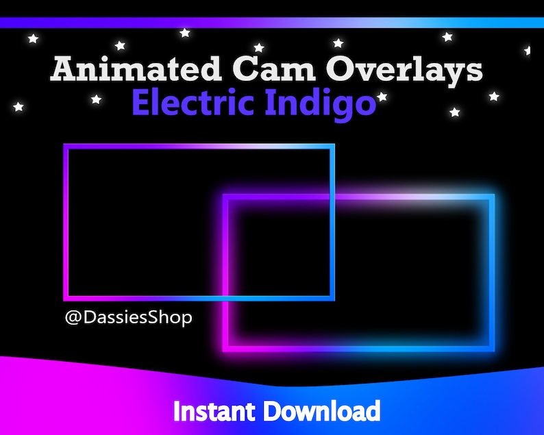 Twitch Animated Camera Overlay Electric Indigo - Etsy