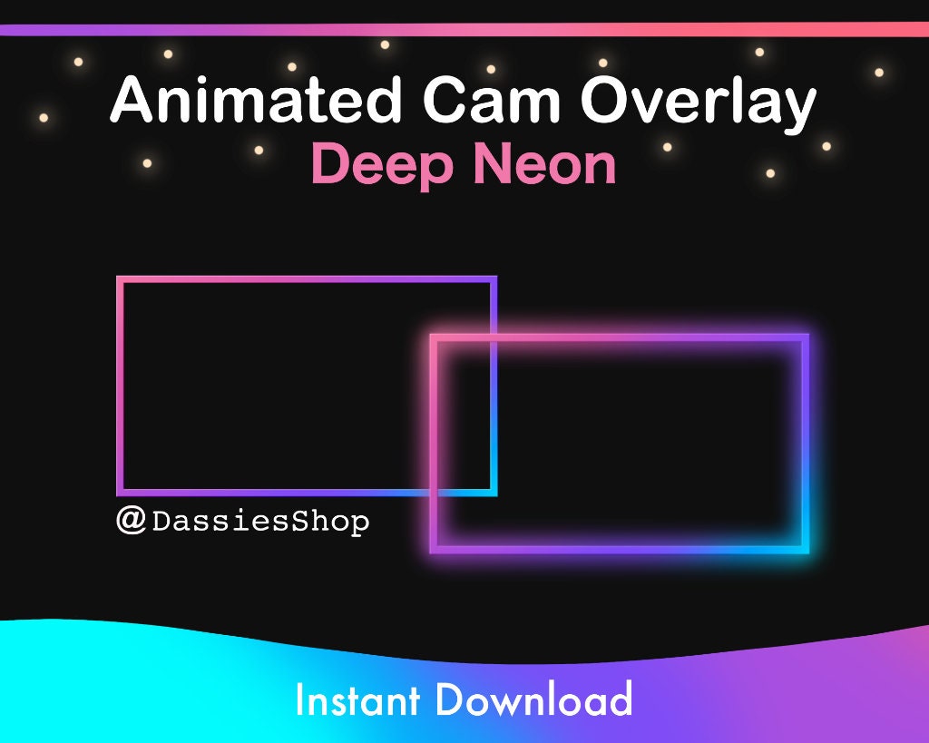 Twitch Animated Camera Overlay Deep Neon | Etsy