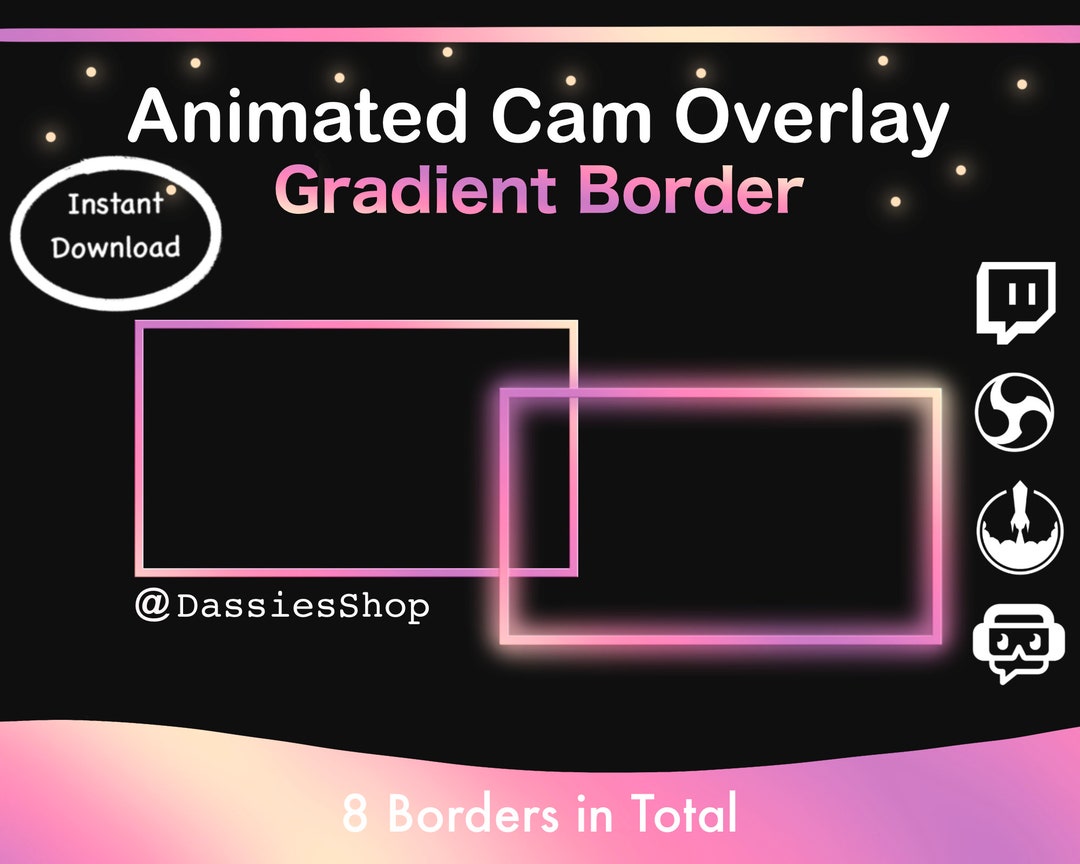 Twitch Animated Camera Overlay | Gradient Border - Etsy