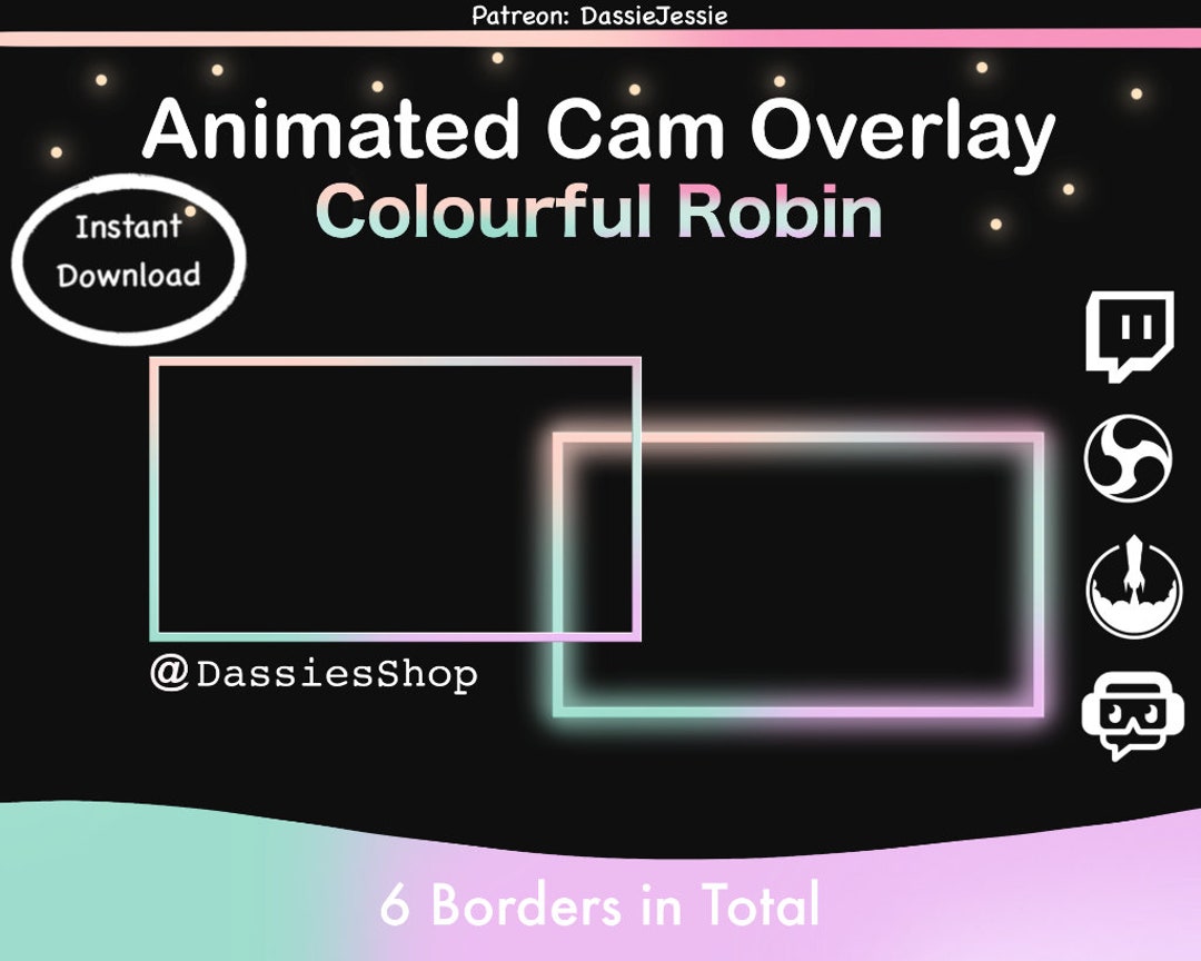Twitch Animated Camera Overlay | Gradient Border Robin - Etsy