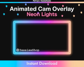 Twitch アニメーションカメラオーバーレイ | ネオンライト
