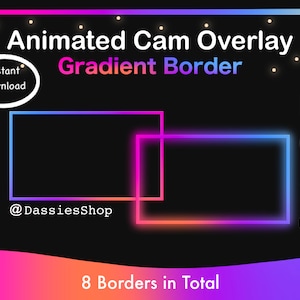 Twitch Animated Camera Overlay | Neon Gradient Border