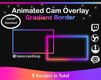 Twitch Animated Camera Overlay | Neon Gradient Border