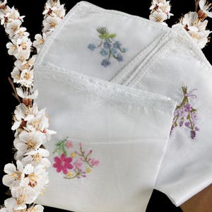 Hand Embroidered Cotton Handkerchiefs - Set of 3 Hankies
