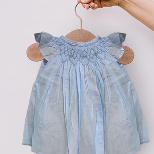 Set of 2 Hand-Smocked Baby Frocks: Newborn Cotton Dresses