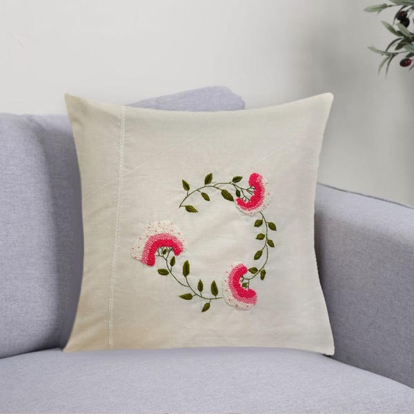 Hand embroidered pillow cases etsy