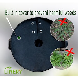 10-Pack 3 Gallon LINERY Planting Bag with Cover Black Heavy Duty Thickened Grow Bag with Handles Non-Woven Fabric Plant Pots image 7