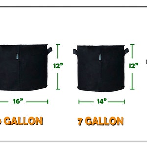 10-Pack 3 Gallon LINERY Planting Bag with Cover Black Heavy Duty Thickened Grow Bag with Handles Non-Woven Fabric Plant Pots image 3