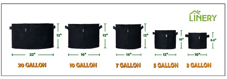 10-Pack 3 Gallon LINERY Planting Bag with Cover Black Heavy Duty Thickened Grow Bag with Handles Non-Woven Fabric Plant Pots image 3