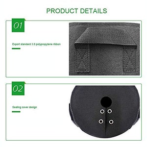 10-Pack 3 Gallon LINERY Planting Bag with Cover Black Heavy Duty Thickened Grow Bag with Handles Non-Woven Fabric Plant Pots image 5