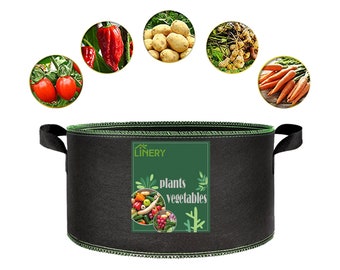 Planting Bag Black Heavy Duty Thickened Large Capacity Upgrade Hemming Process Grow Bag with Handles Non-Woven Fabric Plant Pots