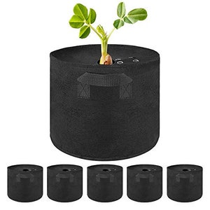 10-Pack 3 Gallon LINERY Planting Bag with Cover Black Heavy Duty Thickened Grow Bag with Handles Non-Woven Fabric Plant Pots image 1