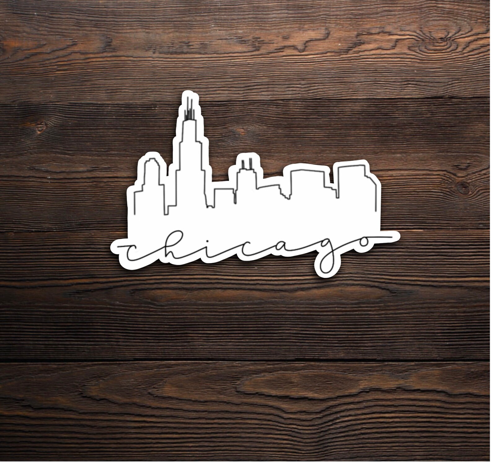 Simple Chicago Skyline Sticker Etsy