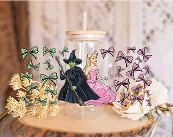 Good Witch Bad Witch | Elphaba and Glinda Inspired uv dtf wrap | Witchy Halloween Transfer