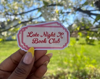 Late Night Book Club Sticker: Vintage Reader Kindle Decal