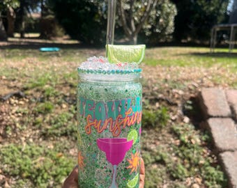 Summertime Tequila Sunshine UV DTF snow globe