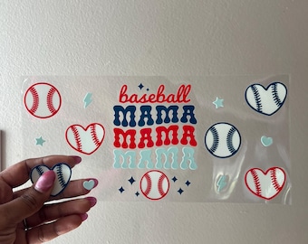 Baseball mama uv dtf wrap 16 oz