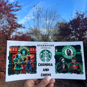 EMBALLAGE UV DTF Starbucks pour Halloween