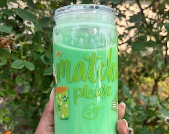 Matcha Snow Globe libbey 16oz,