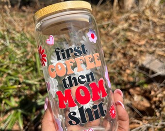 Funny Mom Life UV DTF Cup Wrap: Peel & Stick Transfer