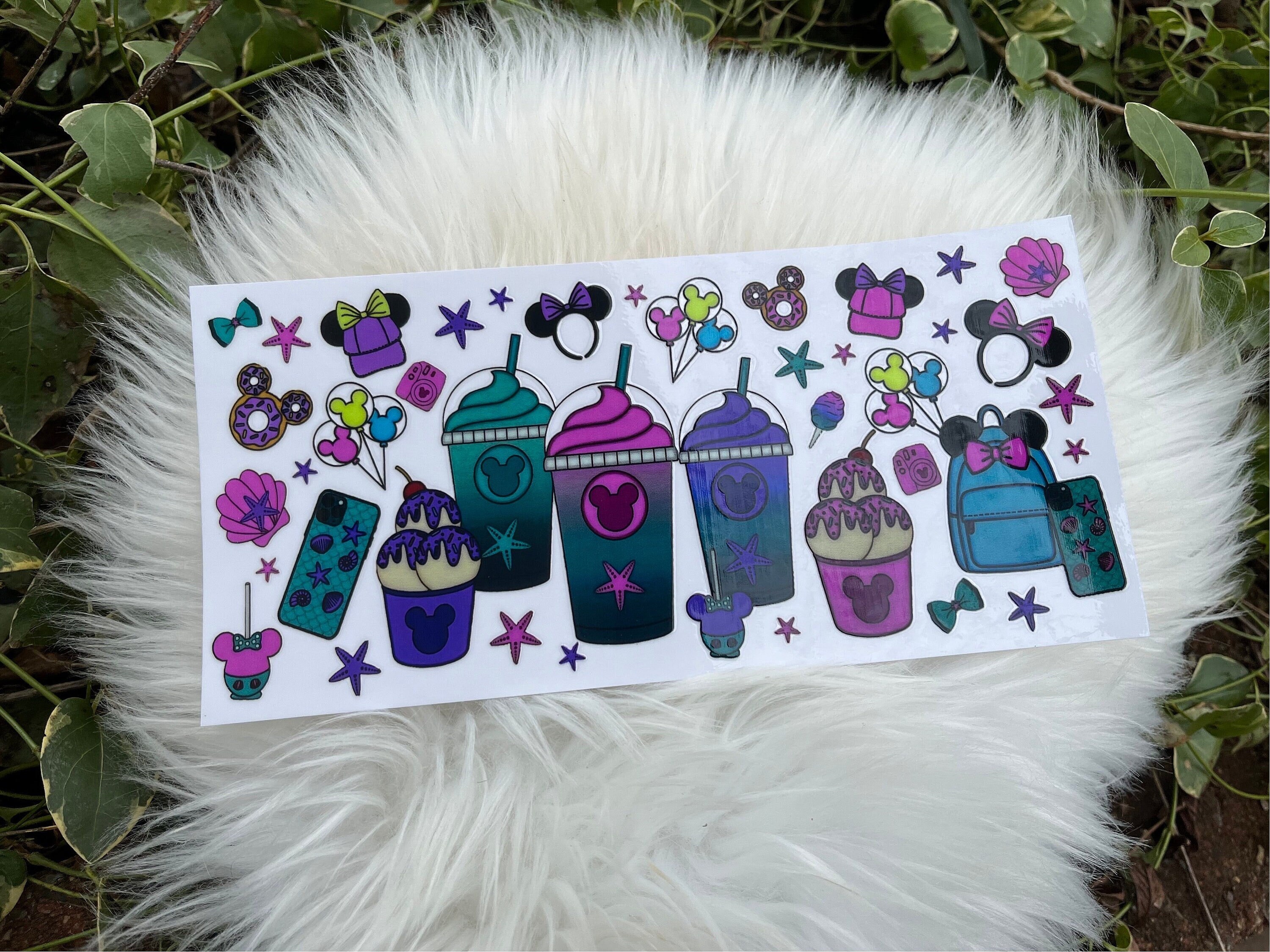 Uv DTF Disney Snacks 16 oz Cup Wrap | Ready To Apply | No Heat Needed |