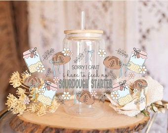 Sourdough Starter UV DTF Cup Wrap – Ready to Apply, No Heat