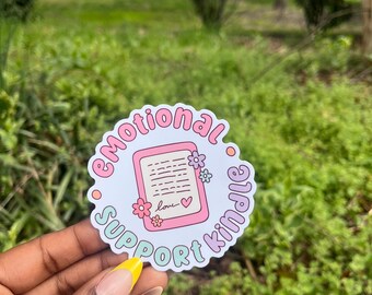 Emotional Support Kindle Sticker | Vintage Book Club Design