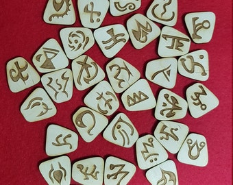 diablo runes engraved wooden