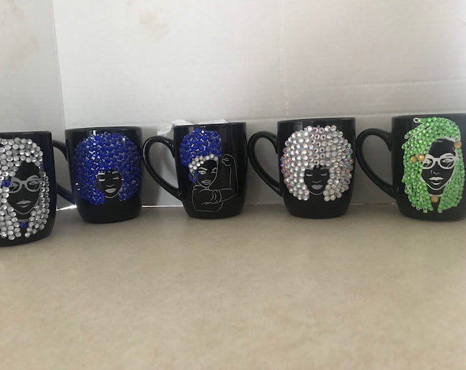 Bling mugs with rhinestones and pearls