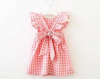 green plaid girls dress