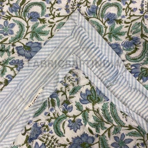 Comforter Quilt Hand Block Printed Cotton Cloth Quilted Throw Blanket Cover for Couch and Bed Lap Bedding Coverlet Oversized Quilt for Dorm