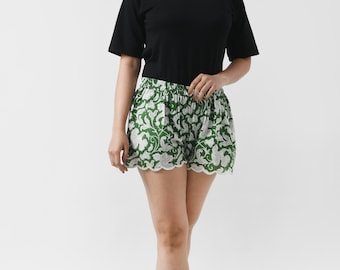 Set of 2 Shorts, Mix and Match Hand printed women&#39;s shorts, women&#39;s Clothing, Summer Casual Wear, Loungewear, Daily Wear Shorts, Nickers