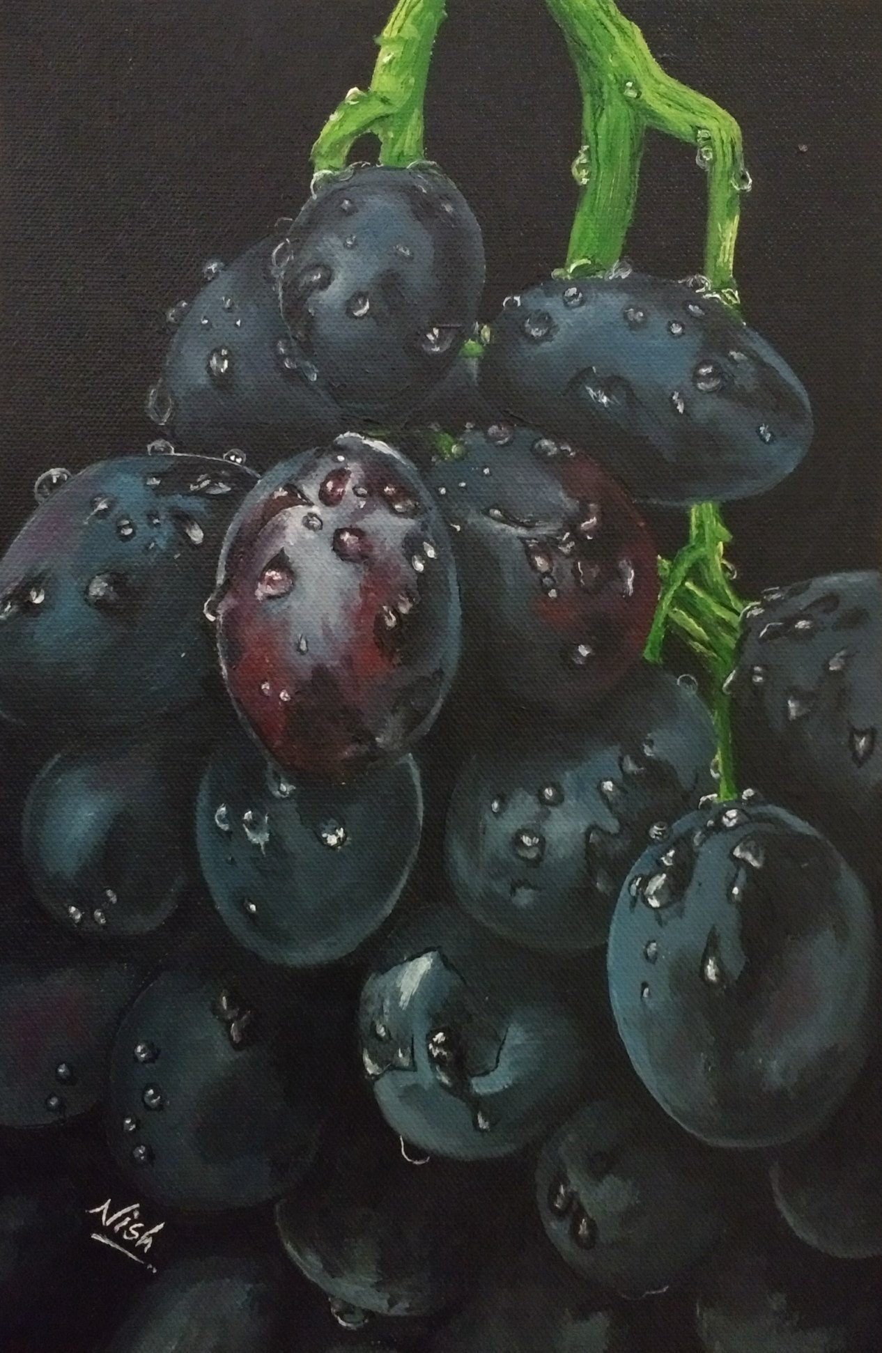 Realistic grapes handmade oil painting on canvas Still life Etsy