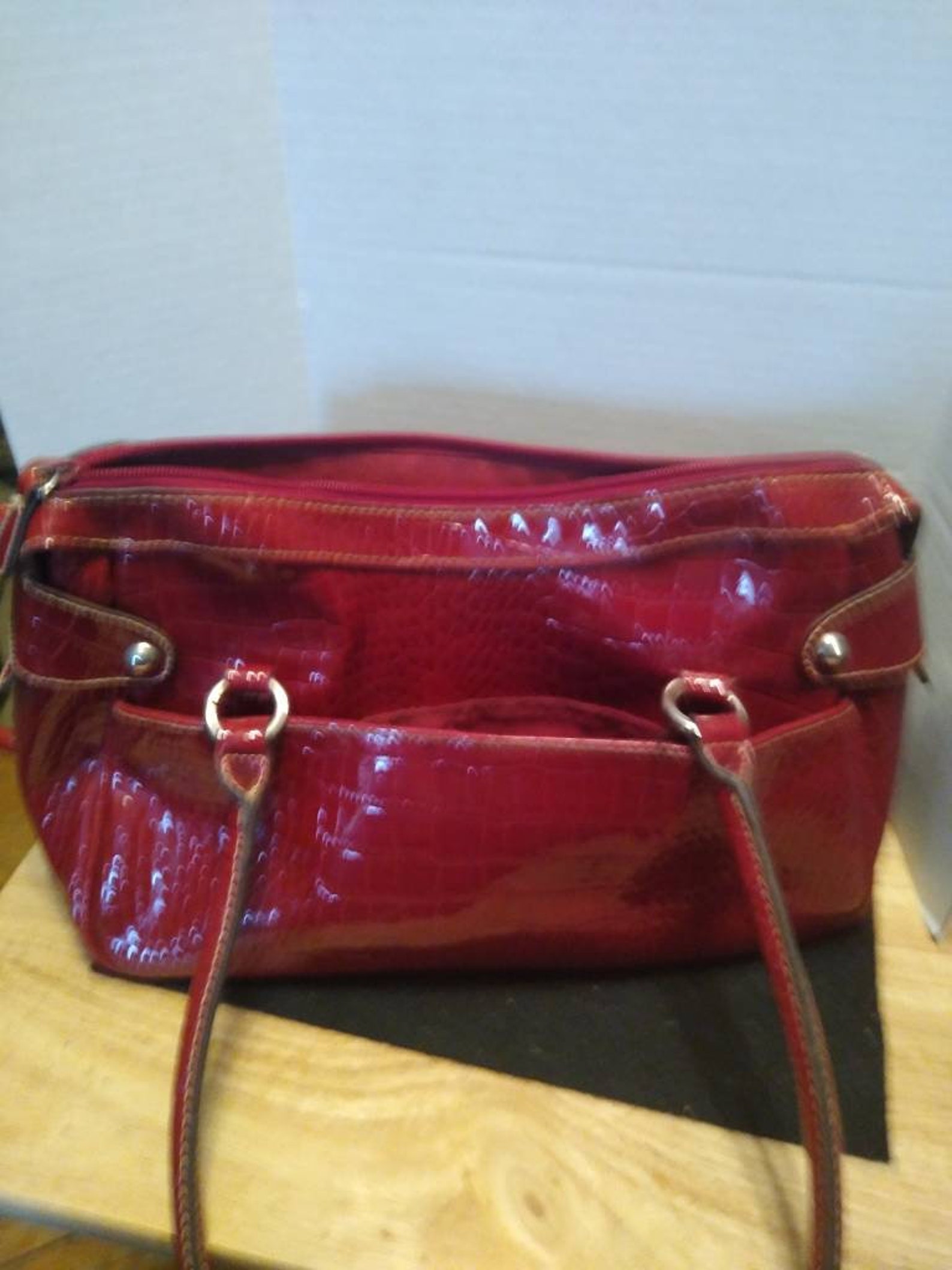 Liz & Co. Shoulder Bag Cranberry textured Purse w Matching | Etsy