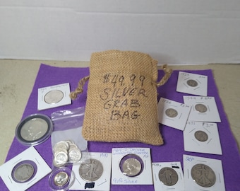 49.99 Silver Grab Bag Assorted coins   1892-1964