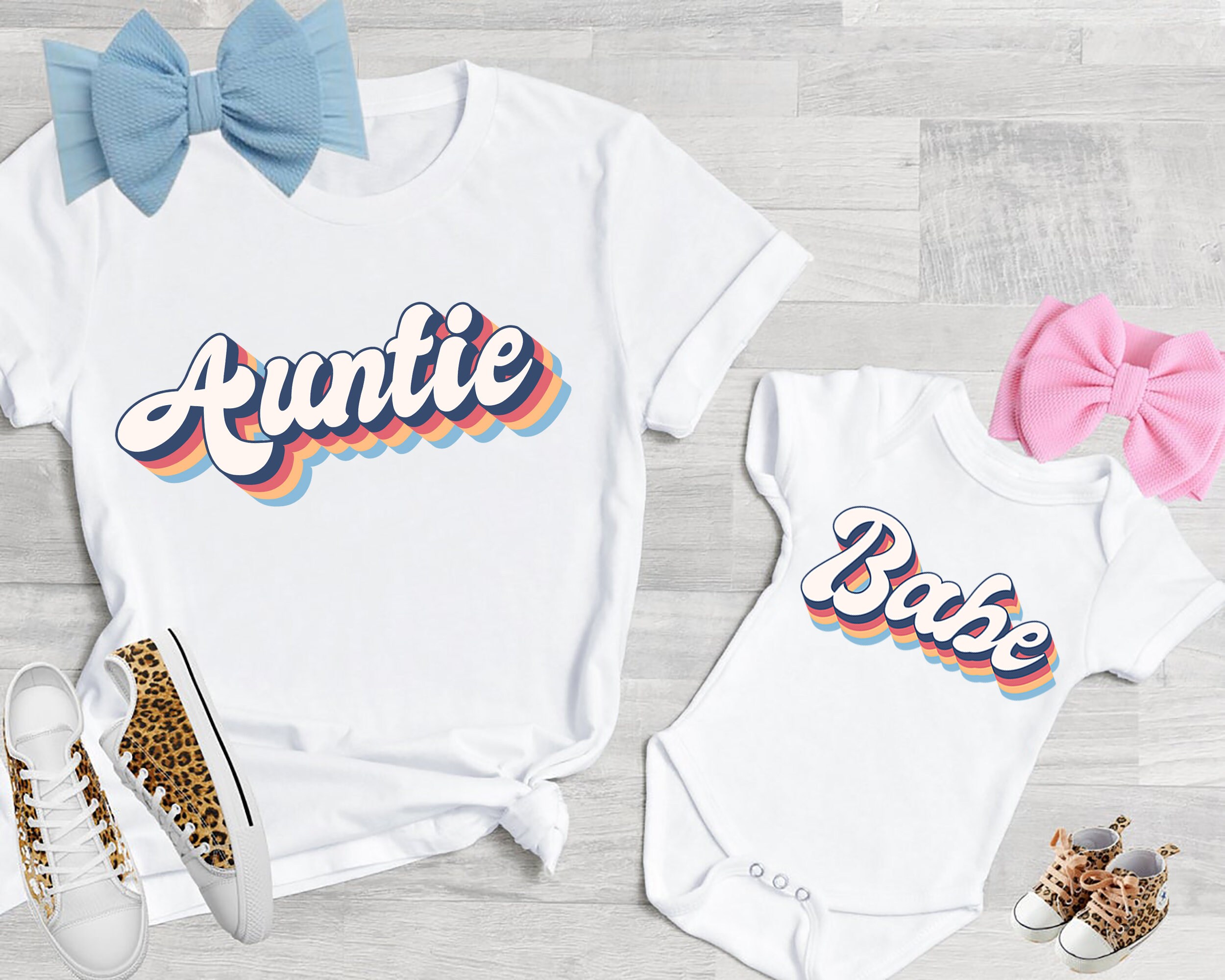 Auntie and Baby Custom Matching Shirt Set Cute Match Aunt Etsy