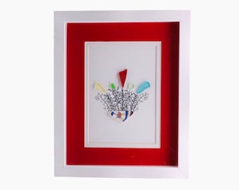 Multi-Color Sea Glass Framed Art