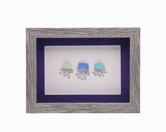 Multi-colored Sea Glass Framed Art