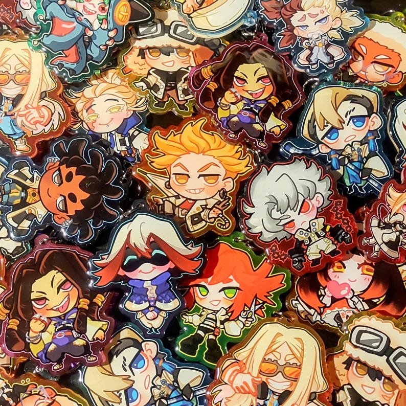 GACHI-prullenbakbedels | Epoxy-acrylsleutelhangerhangers FULL SET