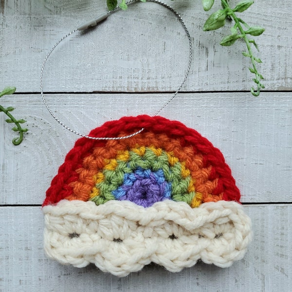 Crochet Rainbow Ornament I Rainbow Bridge Memorial, Gay Pride, Home Decor, Holiday Decor, Christmas Tree