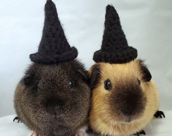 Crochet Witch Hats for Guinea Pigs, Bunnies, Hamsters, Chinchillas, Cats, and Other Small Pets / Small Handmade Hat Accessories for Pets