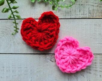 Crochet Heart Magnets for Refrigerator, Locker, Desk, Wedding Favors