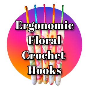 Agulha de crochê ergonômica floral: pegada confortável, tamanhos individuais