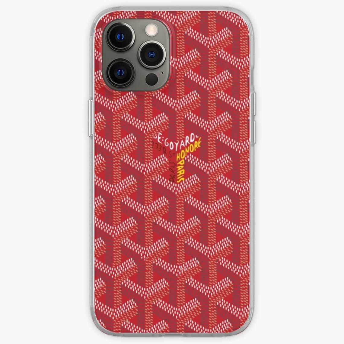 Red Goyard for iPhone Case & Cover Soft Case. Fashion Pattern Etsy