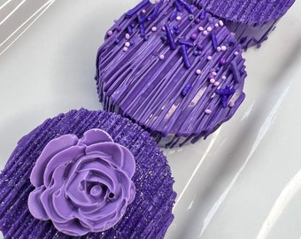 Purple Violet Chocolate Covered Oreo for Birthday Party Shower Treat Table Gift Favor 1 Dozen