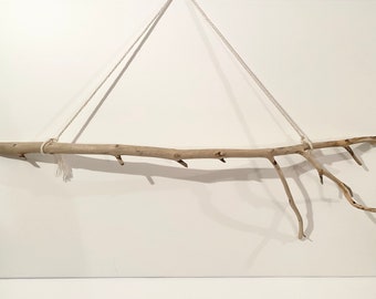 Long Driftwood For Macrame /& Weaving Craft Driftwood Thick Driftwood Piece 22/'/' Airplant Holder 55,5cm Rounded Airplant Mobile