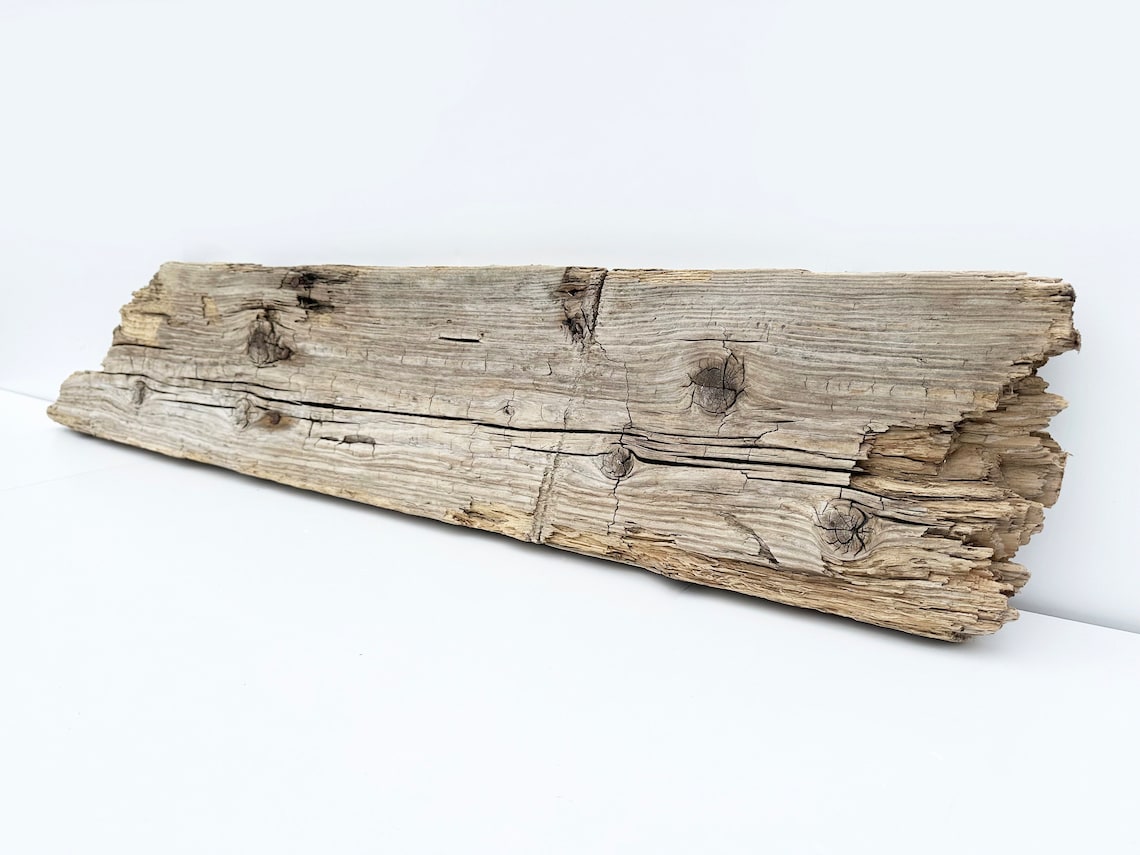 Large Driftwood Plank, Rustic Wood Shelf, Weathered Wood Plank
